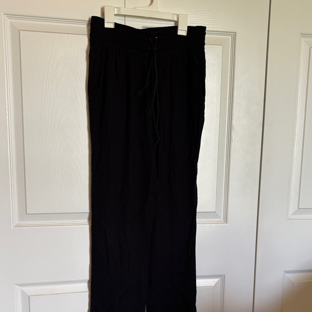 A.L.C. Black Viscose Pull On Pants High Waist Double Drawstring 266CP Size 4